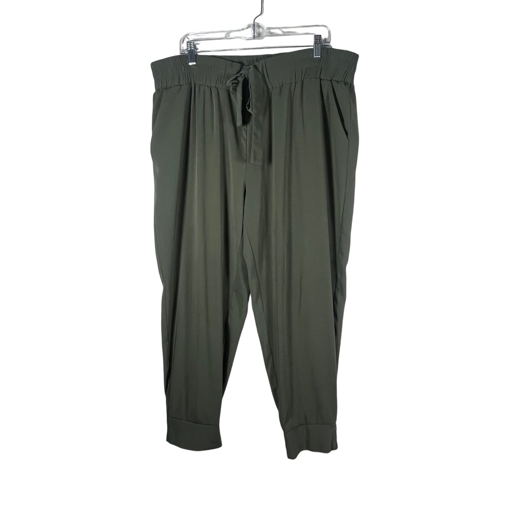 Jules & Leopold Jogger Pants Womens Olive Green Paperbag Waist Size XL